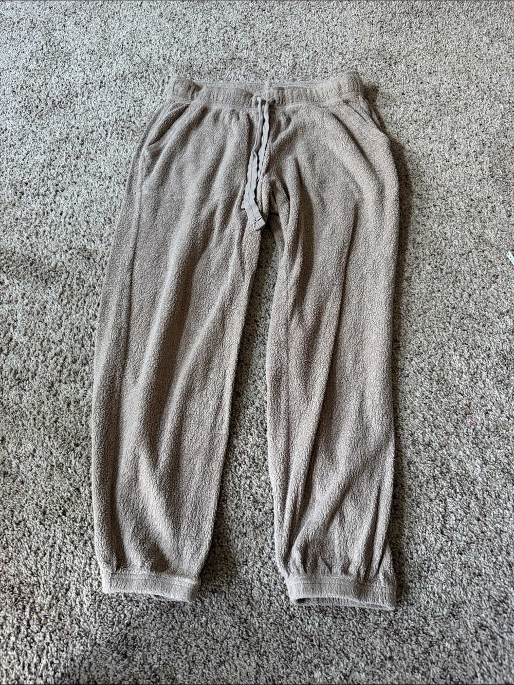 aerie women's Plush Drawstring Joggers in Taupe size small short
